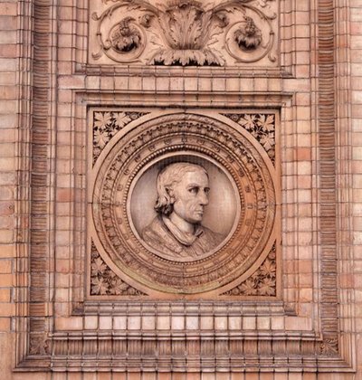 Detalje af facaden på Hamburger Kunsthalle (foto) af H. v. d. Schirrmacher G. T. and Erbe A. Hude