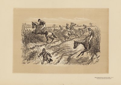 Tumbletown Steeple-Chase, nr. 7, The Lane (kobberstik) af Hablot Knight (1815-92) Browne