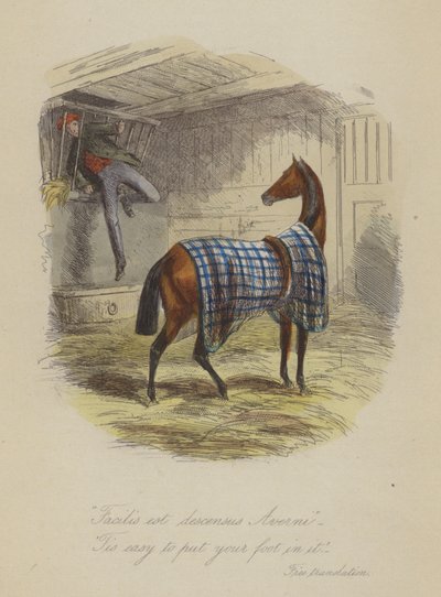 Illustration til Lewis Arundel eller The Railroad of Life af Frank E Smedley (farvet gravering) af after Hablot Knight Browne