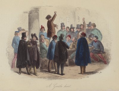 Illustration til Lewis Arundel eller The Railroad of Life af Frank E Smedley (farvet gravering) af after Hablot Knight Browne