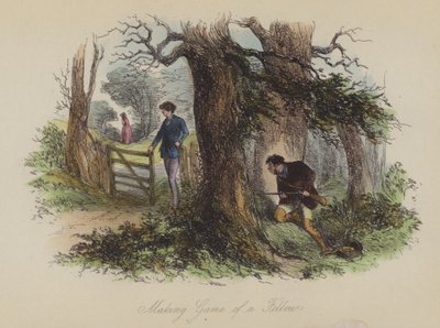 Illustration til Lewis Arundel eller The Railroad of Life af Frank E Smedley (farvet gravering) af after Hablot Knight Browne