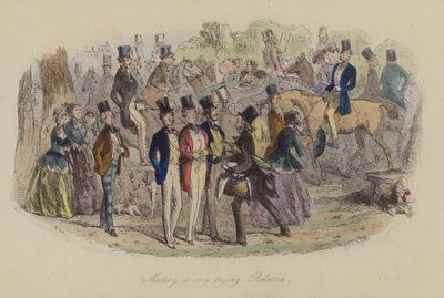 Illustration til Lewis Arundel eller The Railroad of Life af Frank E Smedley (farvet gravering) af after Hablot Knight Browne