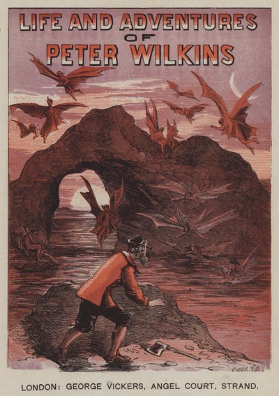 Liv og eventyr af Peter Wilkins (farve litho) af after Hablot Knight Browne