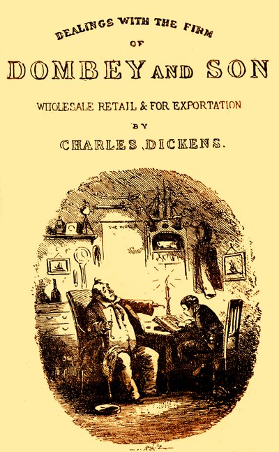 Dombey & Son af Charles Dickens. Titel side af Hablot Knight Browne