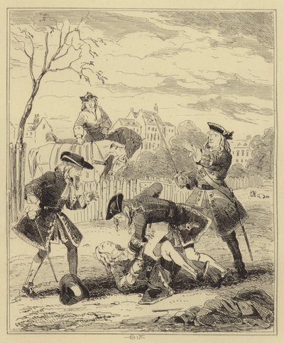 Duel mellem Lord Mahon og hertugen af Hamilton af Hablot Knight Browne