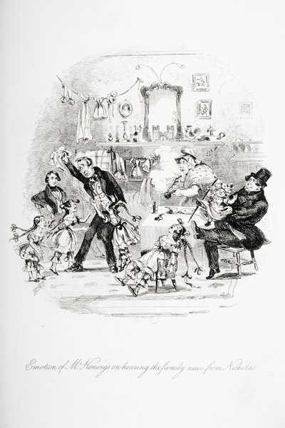 Kenwigs følelser ved at høre familienyhederne fra Nicholas, illustration fra 