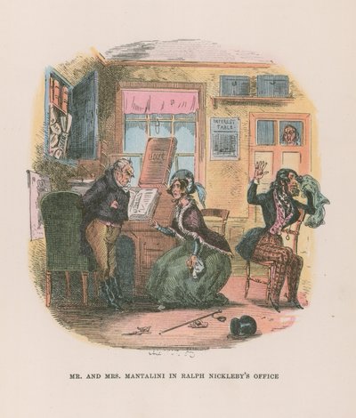 Illustration til Nicholas Nickleby af Hablot Knight Browne