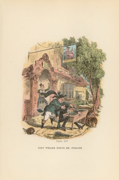 Illustration til Pickwick Papers af Hablot Knight Browne