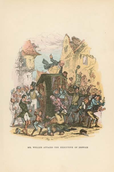Illustration til Pickwick Papers af Hablot Knight Browne