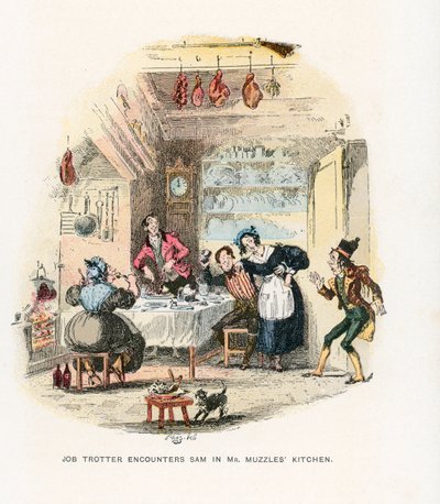Illustration til Pickwick Papers af Hablot Knight Browne