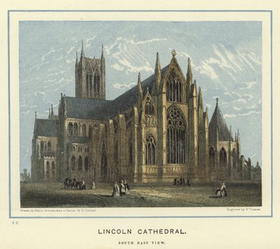 Lincoln Cathedral, udsigt mod sydøst af Hablot Knight Browne