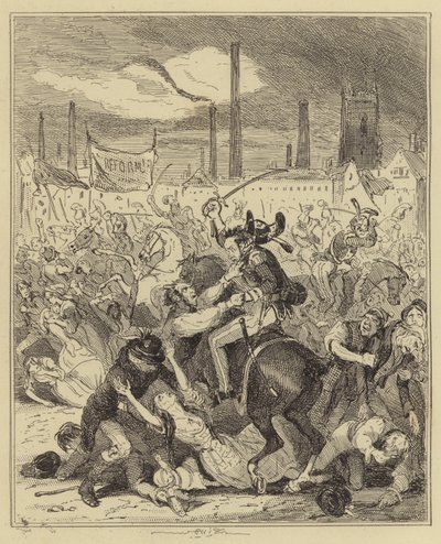Manchester-massakren af Hablot Knight Browne