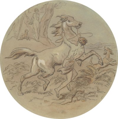 Et af atten designs til en serie af plader, der illustrerer Venus og Adonis af Hablot Knight Browne