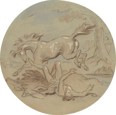 Et af atten designs til en serie af plader, der illustrerer Venus og Adonis af Hablot Knight Browne