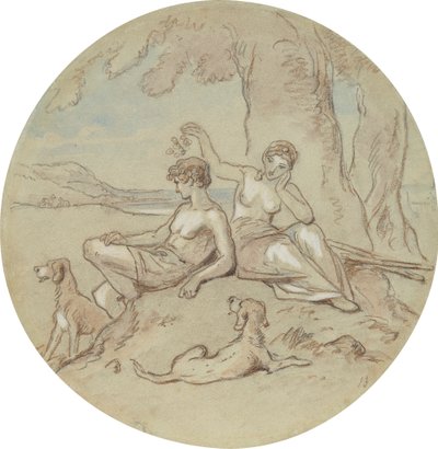 Et af atten designs til en serie af plader, der illustrerer Venus og Adonis af Hablot Knight Browne