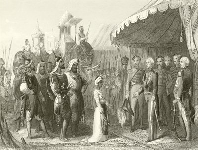 Indsendelse af Maharajah Dhuleep Singh til Sir Henry Hardinge af Hablot Knight Browne