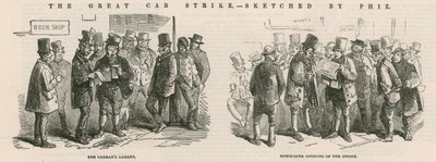 The Great Cab Strike - skitser af Phiz af Hablot Knight Browne