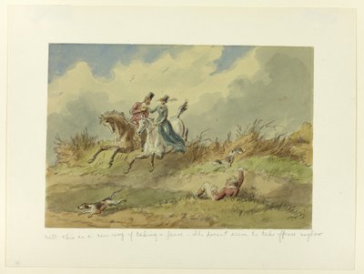 Det er en ny måde at tage et hegn på - hun ser alligevel ikke ud til at blive fornærmet af Hablot Knight Browne