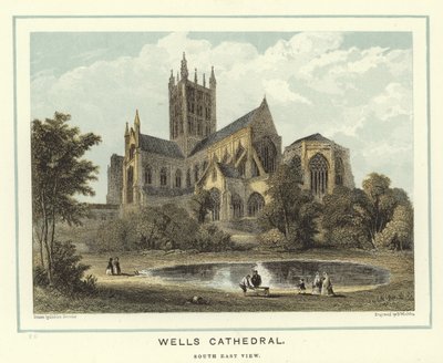 Wells Cathedral, udsigt mod sydøst af Hablot Knight Browne