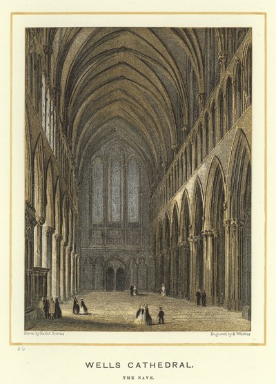 Wells Cathedral, kirkeskibet af Hablot Knight Browne