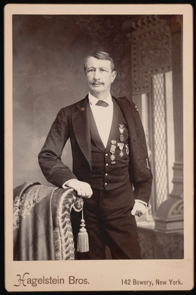 Portræt af J. Watts John Watts De Peyster 1821-1907, før 1896. af Hagelstein Bros