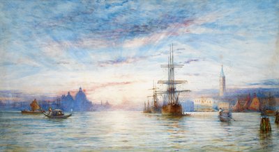 Solnedgang over den venetianske lagune (wc på papir) af Hale Sanders