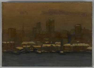 River Front, New York om vinteren, ca. 1912 af Hamilton Easter Field