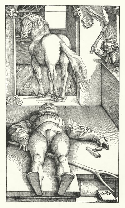 Den forheksede brudgom (gravering) af Hans (after) Baldung Grien