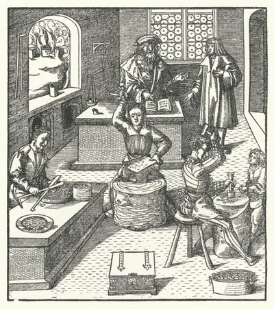 Ærkehertug Maximilian af Østrig ved mønten (gravering) af Hans (after) Burgkmair