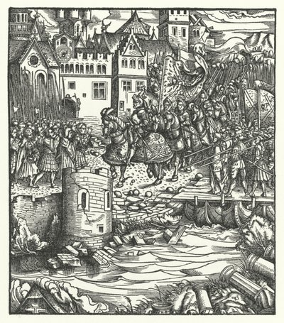 Ærkehertug Maximilian af Østrig på vej ind i Utrecht af Hans (after) Burgkmair