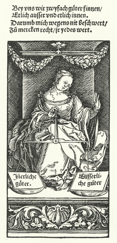Indvendig og udvendig god (gravering) af Hans (after) Burgkmair