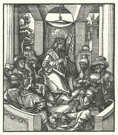 Kong Ludvig XI af Frankrig forhandler med flamske oprørere af Hans (after) Burgkmair