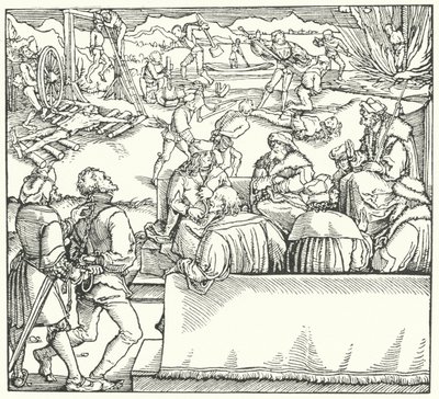 Retsmøde (gravering) af Hans (after) Burgkmair