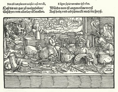 Kobbersmeden (gravering) af Hans (after) Burgkmair