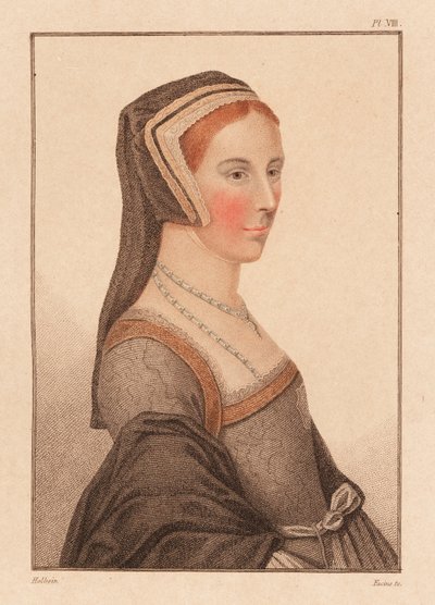 Anne Cresacre, 15 år, afdeling hos Sir Thomas More., 1812 (gravering) af Hans (after) Holbein the Younger