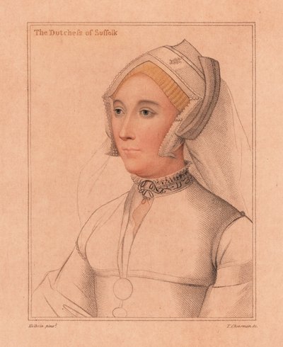 Catherine Brandon, hertuginde af Suffolk., 1812 (gravering) af Hans (after) Holbein the Younger