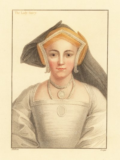 Frances Howard, grevinde af Surrey., 1812 (gravering) af Hans (after) Holbein the Younger