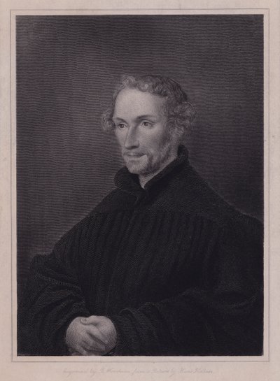 Philipp Melanchthon, tysk protestantisk reformator og samarbejdspartner med Martin Luther (gravering) af Hans (after) Holbein the Younger
