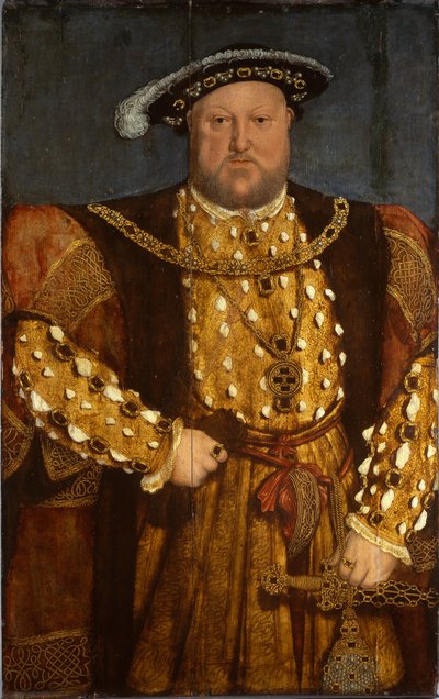 Portræt af kong Henrik VIII (olie på træ) af Hans (after) Holbein the Younger