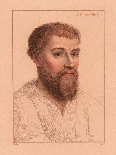 Sir Nicholas Poyntz (1510-1556), engelsk hofmand., 1812 (gravering) af Hans (after) Holbein the Younger