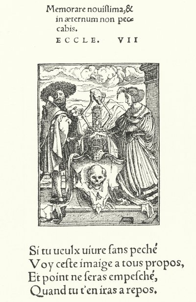 Dødens allegoriske skjold (gravering) af Hans (after) Holbein the Younger