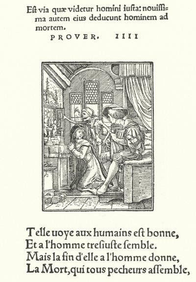 Kanoninden eller nonnen (gravering) af Hans (after) Holbein the Younger