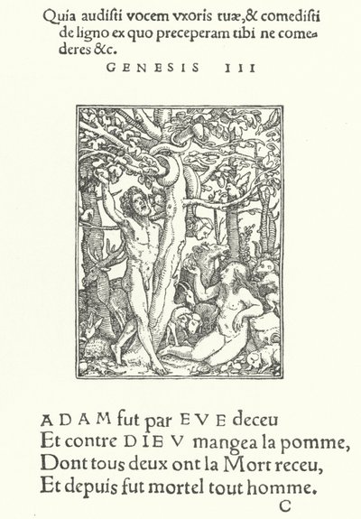 Fristelsen (gravering) af Hans (after) Holbein the Younger