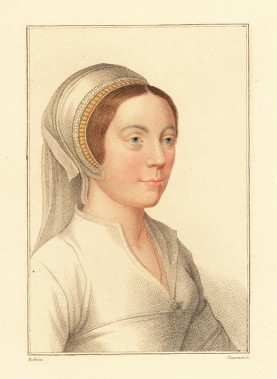 Uidentificeret kvinde, hof af kong Henry VIII., 1812 (gravering) af Hans (after) Holbein the Younger