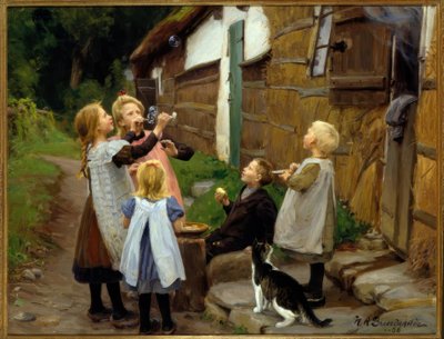 H.A. Brendekilde, sæbebobler af Hans Andersen Brendekilde