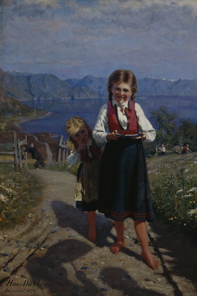 To søstre med jordbær af Hans Andreas Dahl