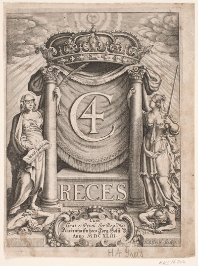 Titelblad til Christian IV Reces 1643 af Hans Andreas Greys