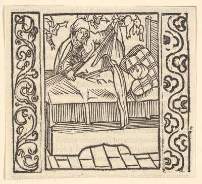 Caring for the Dead, illustration fra Speculum Passionis, 1507, 1507. af Hans Baldung