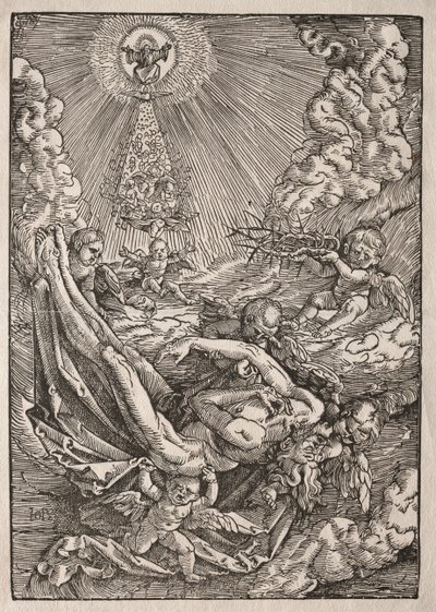 Kristus båret til himlen af engle, ca. 1515-1517. af Hans Baldung