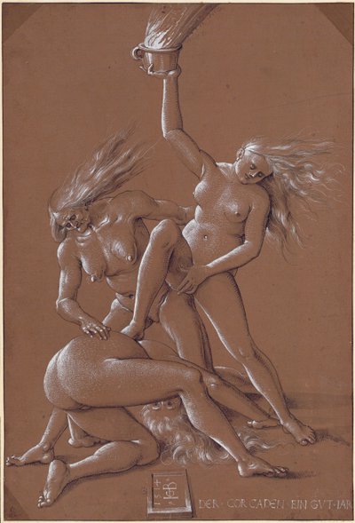 Nytårshilsen med tre hekse, 1514 af Hans Baldung